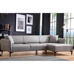 Gaborone (270-140 x 95 x 67 cm) Hörnsoffa Grå, Höger