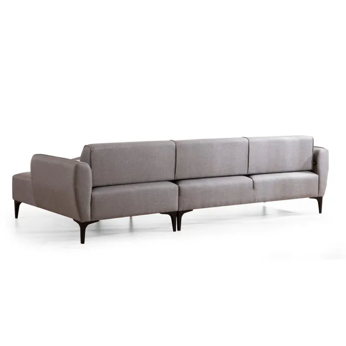 Gaborone (270-140 x 95 x 67 cm) Hörnsoffa Grå, Höger