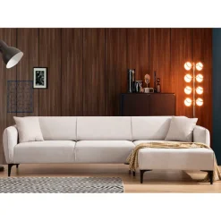 Gaborone (270-140 x 95 x 67 cm) Hörnsoffa Offwhite, Höger