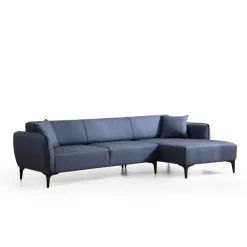 Gaborone (270-140 x 95 x 67 cm) Hörnsoffa Blå, Höger