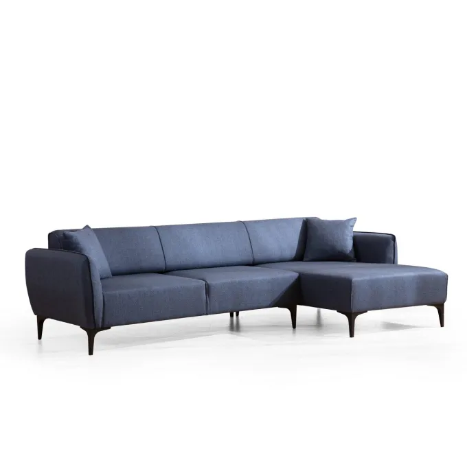 Gaborone (270-140 x 95 x 67 cm) Hörnsoffa Blå, Höger