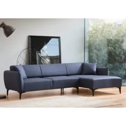Gaborone (270-140 x 95 x 67 cm) Hörnsoffa Blå, Höger