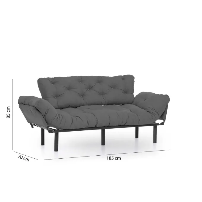 Gaborone Triple (185 x 85 x 70 cm) Grå 3-sitssoffbädd