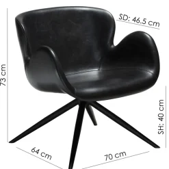 Gaia Loungefåtölj Vintage Black