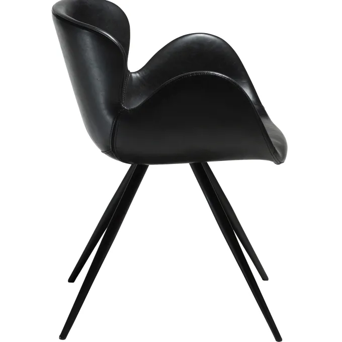 Gaia Stol Vintage Black Art.Leather, Black