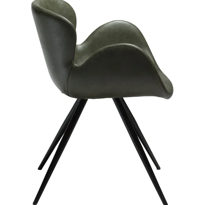Gaia Stol Vintage Green Art.Leather, Black