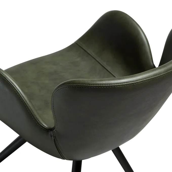 Gaia Stol Vintage Green Art.Leather, Black