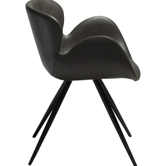 Gaia Stol Vintage Grey Art.Leather, Black