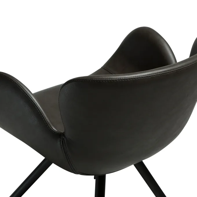 Gaia Stol Vintage Grey Art.Leather, Black