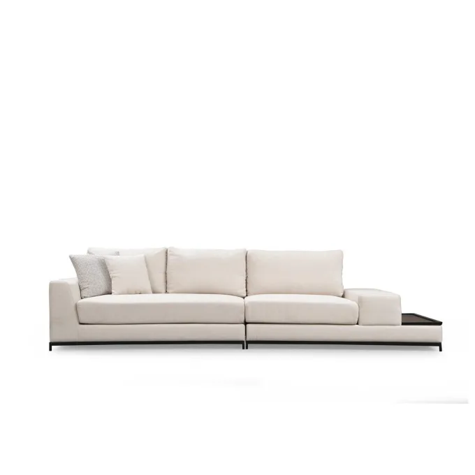 Ghent med sidobord (320 x 102 x 84 cm) Beige 4-sits soffa