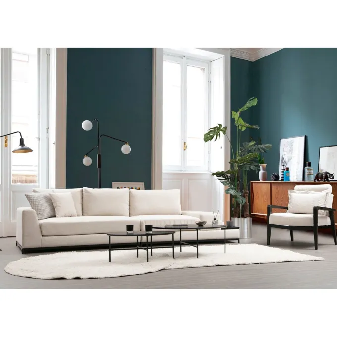 Ghent med sidobord (320 x 102 x 84 cm) Beige 4-sits soffa