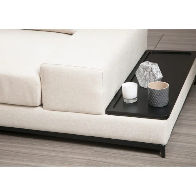 Ghent med sidobord (320 x 102 x 84 cm) Beige 4-sits soffa