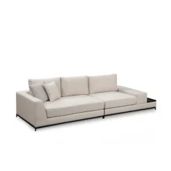 Ghent med sidobord (320 x 102 x 84 cm) Beige 4-sits soffa