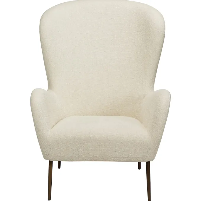Glam Loungefåtölj Bone White, Antique Brass, 105 cm