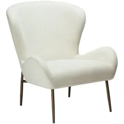Glam Loungefåtölj Bone White, Antique Brass, 85 cm