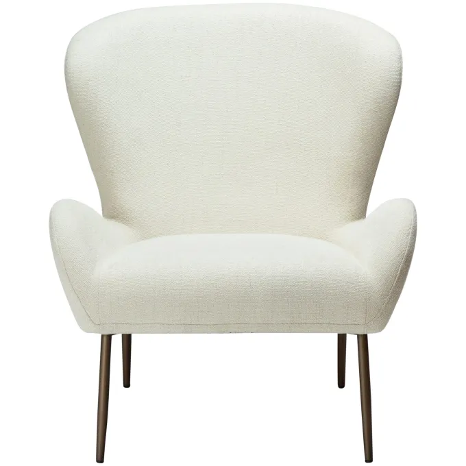 Glam Loungefåtölj Bone White, Antique Brass, 85 cm