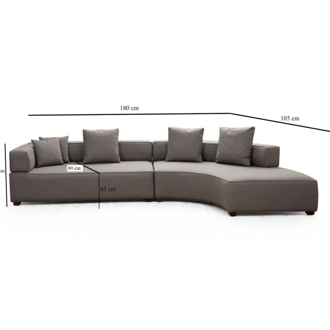 Gondol (180-105 x 70 cm) Grå Hörnsoffa