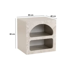 Graz (50 x 40 cm) Nattduksbord Travertinmarmor sandsten