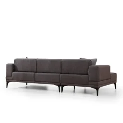 Hanoi (250-140 x 85 x 77 cm) Hörnsoffa-bäddsoffa Mörkgrå, Vänster