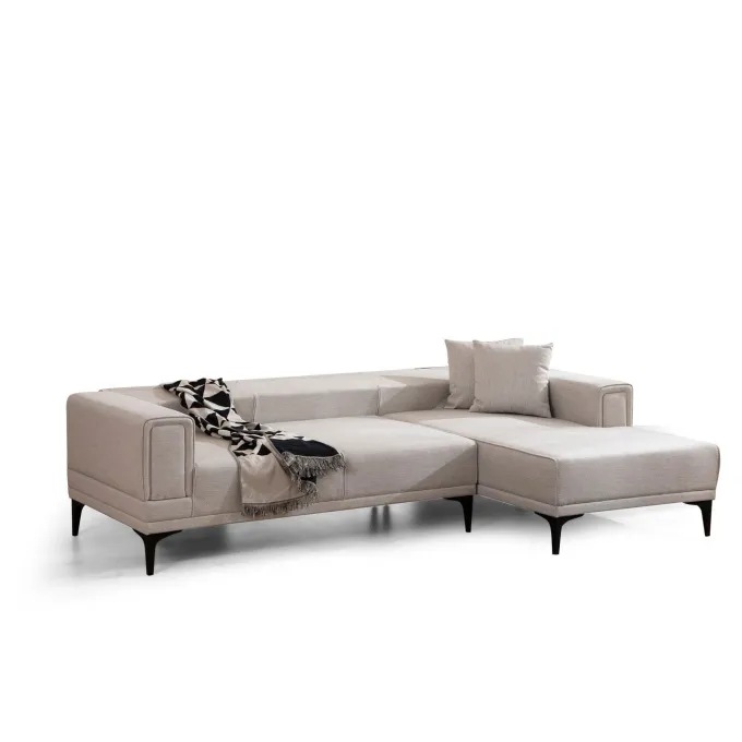 Hanoi (250-140 x 85 x 77 cm) Hörnsoffa-bäddsoffa Ecru, Höger
