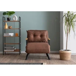 Hanoi Enkel lampa (26 x 120 x 60 cm) Brun 1-sits bäddsoffa