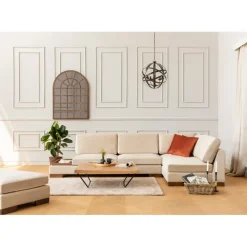 Hanoi hörn utan sittpuff (313 x 97 x 80 cm) Hörnsoffa Beige