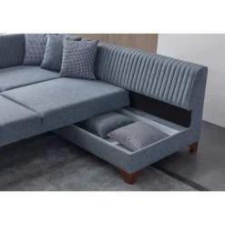 Harare (125 x 190 cm) Bäddsoffa, hörn Grå, Höger