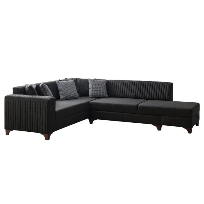 Harare (125 x 190 cm) Bäddsoffa, hörn Antracit, Höger