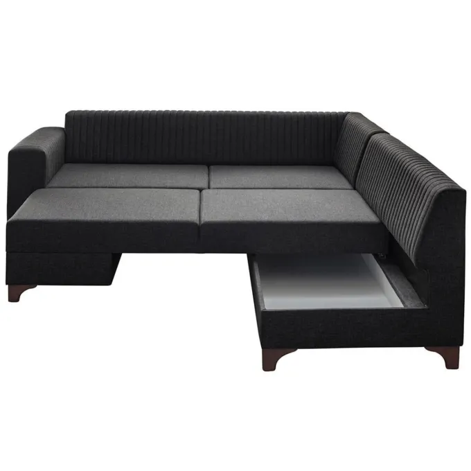 Harare (125 x 190 cm) Bäddsoffa, hörn Antracit, Höger
