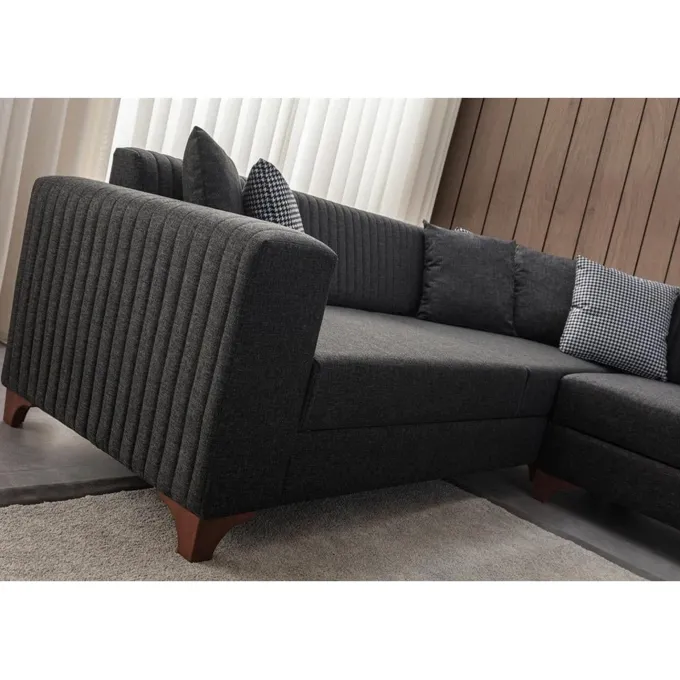 Harare (125 x 190 cm) Bäddsoffa, hörn Antracit, Höger