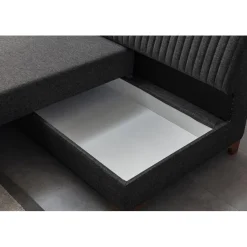 Harare (125 x 190 cm) Bäddsoffa, hörn Antracit, Höger