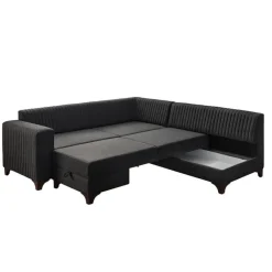 Harare (125 x 190 cm) Bäddsoffa, hörn Antracit, Höger