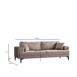 Harare 3-sits (234 x 100 x 78 cm) 3-sitssoffa Beige