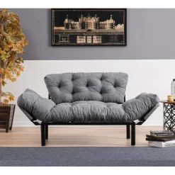Helsingfors (155 x 85 x 70 cm) 2-sits bäddsoffa Grå