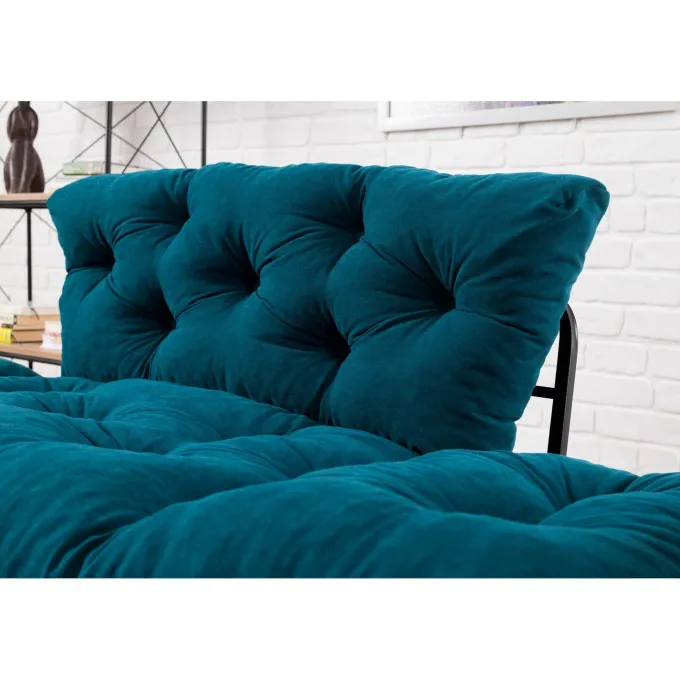 Helsingfors (155 x 85 x 70 cm) 2-sits bäddsoffa Petrolblå