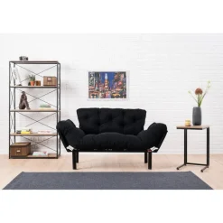 Helsingfors (155 x 85 x 70 cm) 2-sits bäddsoffa Svart