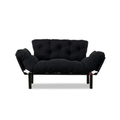Helsingfors (155 x 85 x 70 cm) 2-sits bäddsoffa Svart