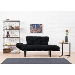 Helsingfors (155 x 85 x 70 cm) 2-sits bäddsoffa Svart