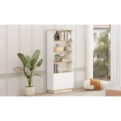 Helsingfors Open (75 x 168,3 x 26,8 cm) Bokhylla Atlantisk furu vit