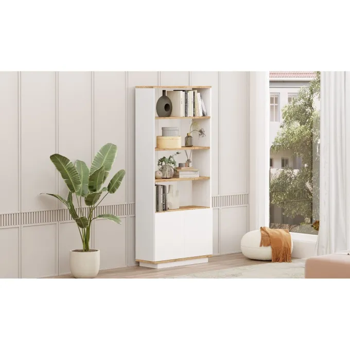 Helsingfors Open (75 x 168,3 x 26,8 cm) Bokhylla Atlantisk furu vit