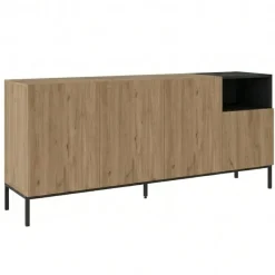 Helsingfors Sideboard Naturlig ekträ svart sandsten