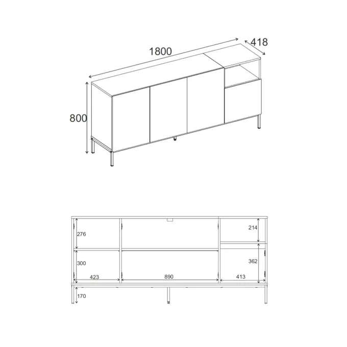 Helsingfors Sideboard Sandsten naturlig ek