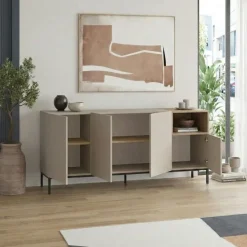 Helsingfors Sideboard Sandsten naturlig ek svart