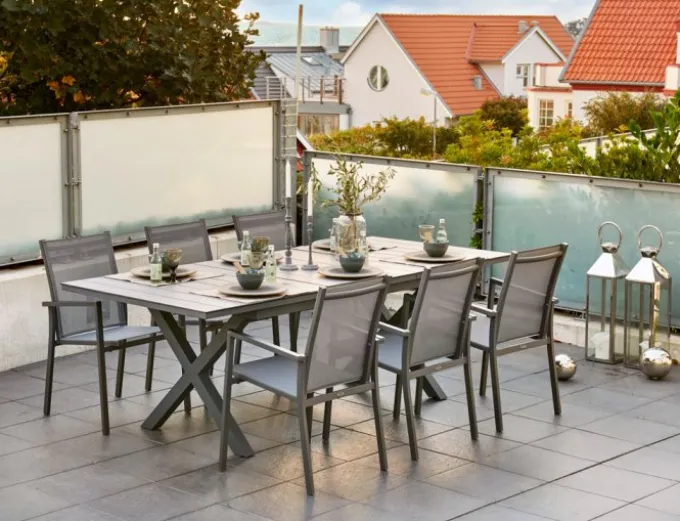 Hillmond Bord 100x238-297 cm Vit/Grå Laminat
