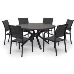 Hånger Utebord Ø140 cm Svart