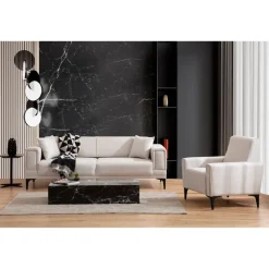 Horizon (230 x 95 x 77 cm) 3-sitssoffbädd Ecru