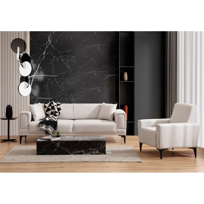 Horizon (230 x 95 x 77 cm) 3-sitssoffbädd Ecru