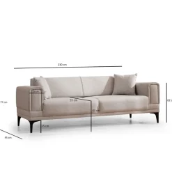 Horizon (230 x 95 x 77 cm) 3-sitssoffbädd Ecru
