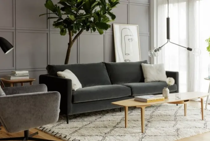Impulse 3-sits Soffa Lux Classic Velvet Grey
