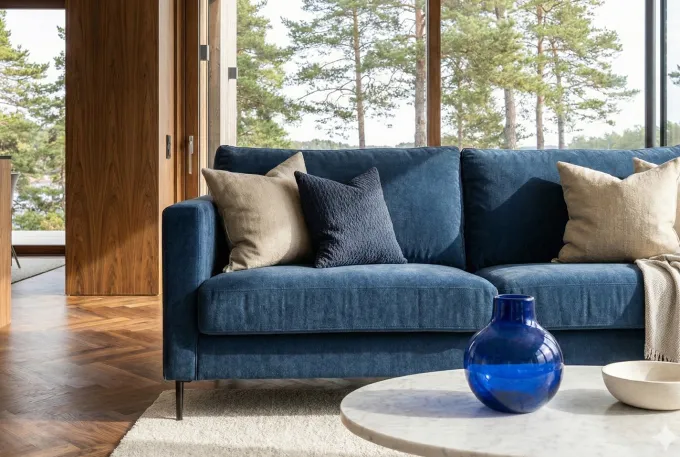 Impulse 3-sits Soffa Lux Wildflower Midnight Blue